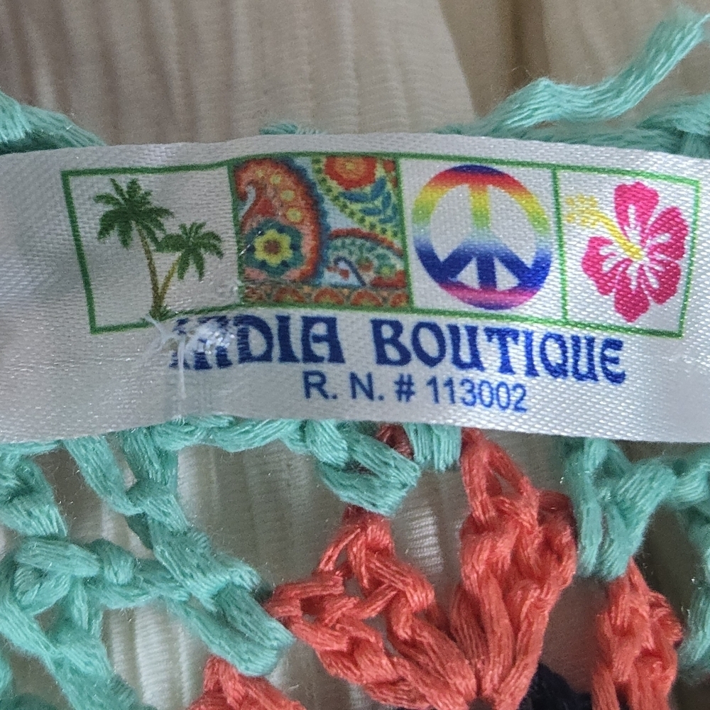 India Boutique Turquoise Crochet Swim Cover-Up - Picture 8 of 9